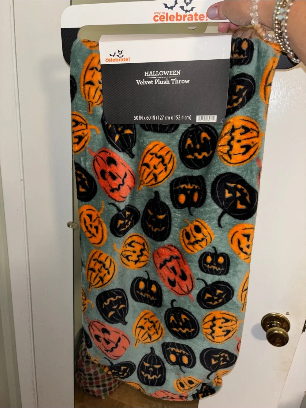NWT Halloween-fall velvet feel plush throw 50x60 inches beautiful color